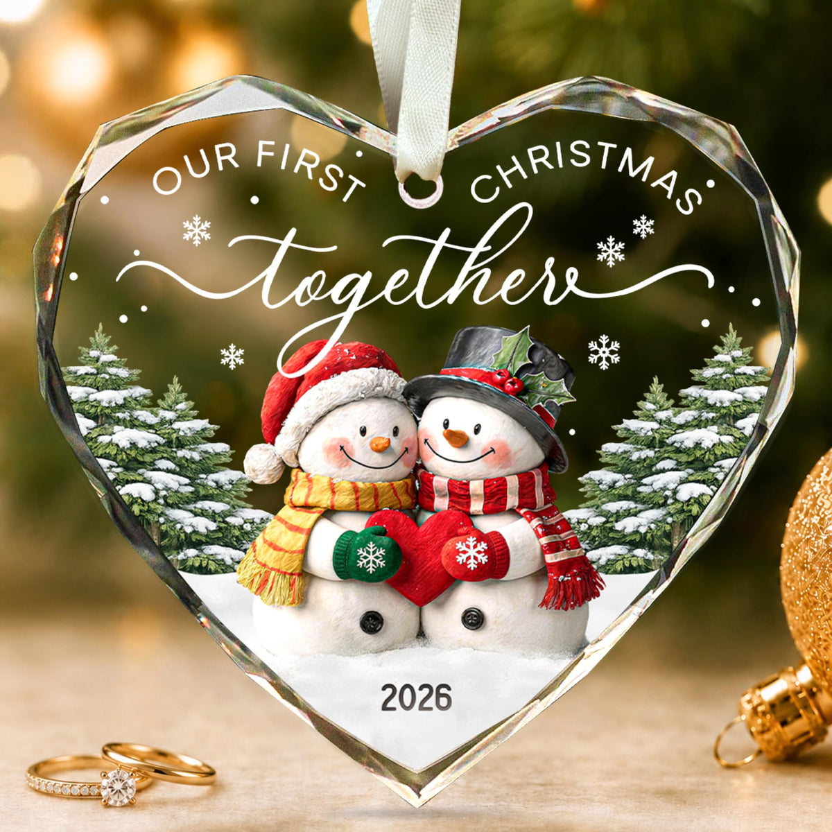 Christian Family Snowman Christmas Ornament for Parents