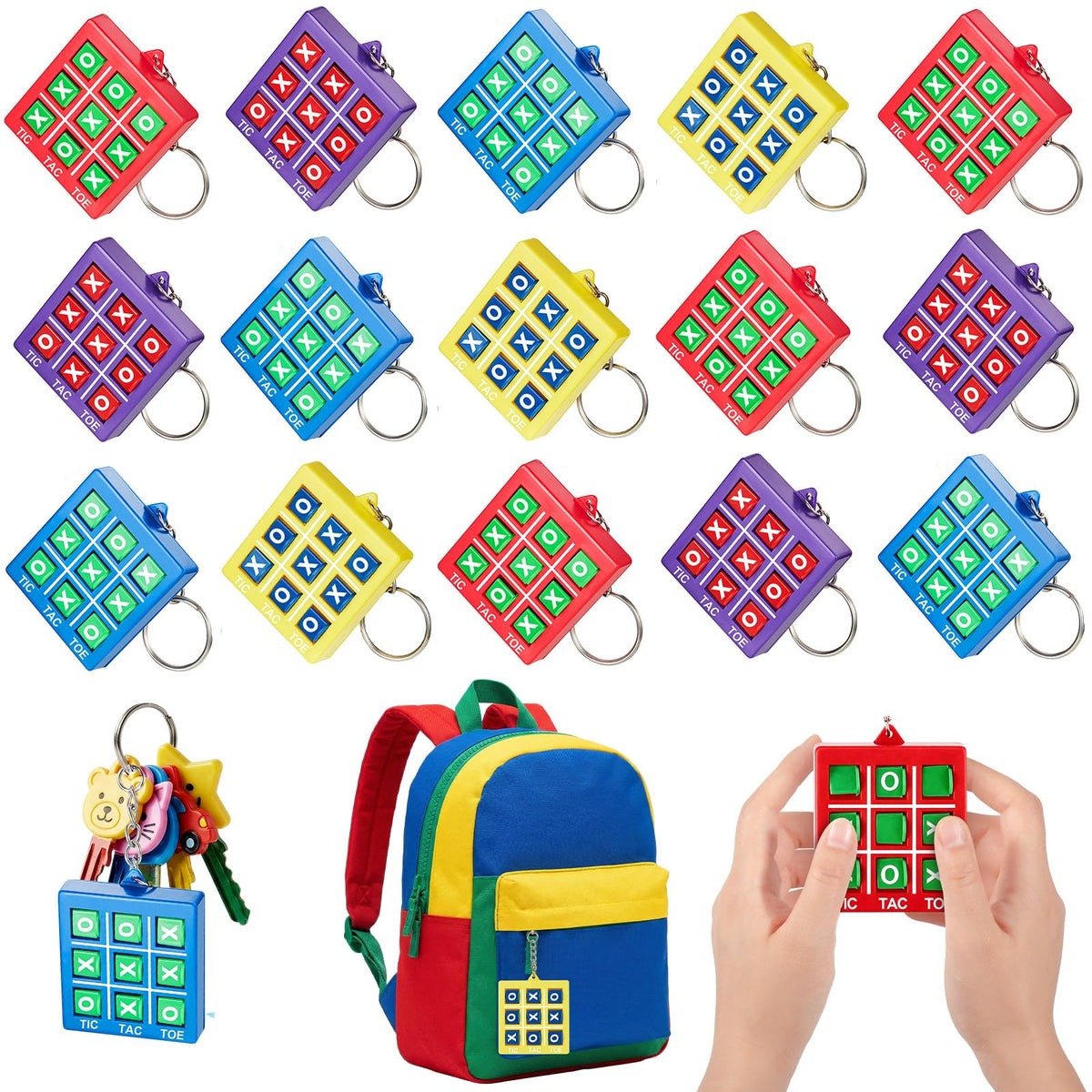 Tic Tac Toe Keychain Party Favors for Kids Ages 4–12