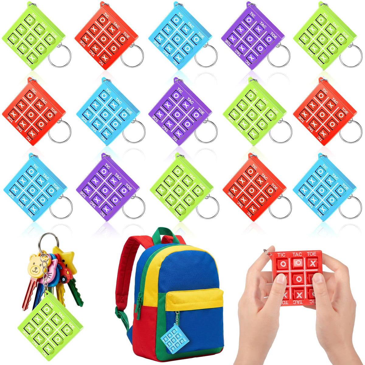 Tic Tac Toe Keychain Party Favors for Kids Ages 4–12