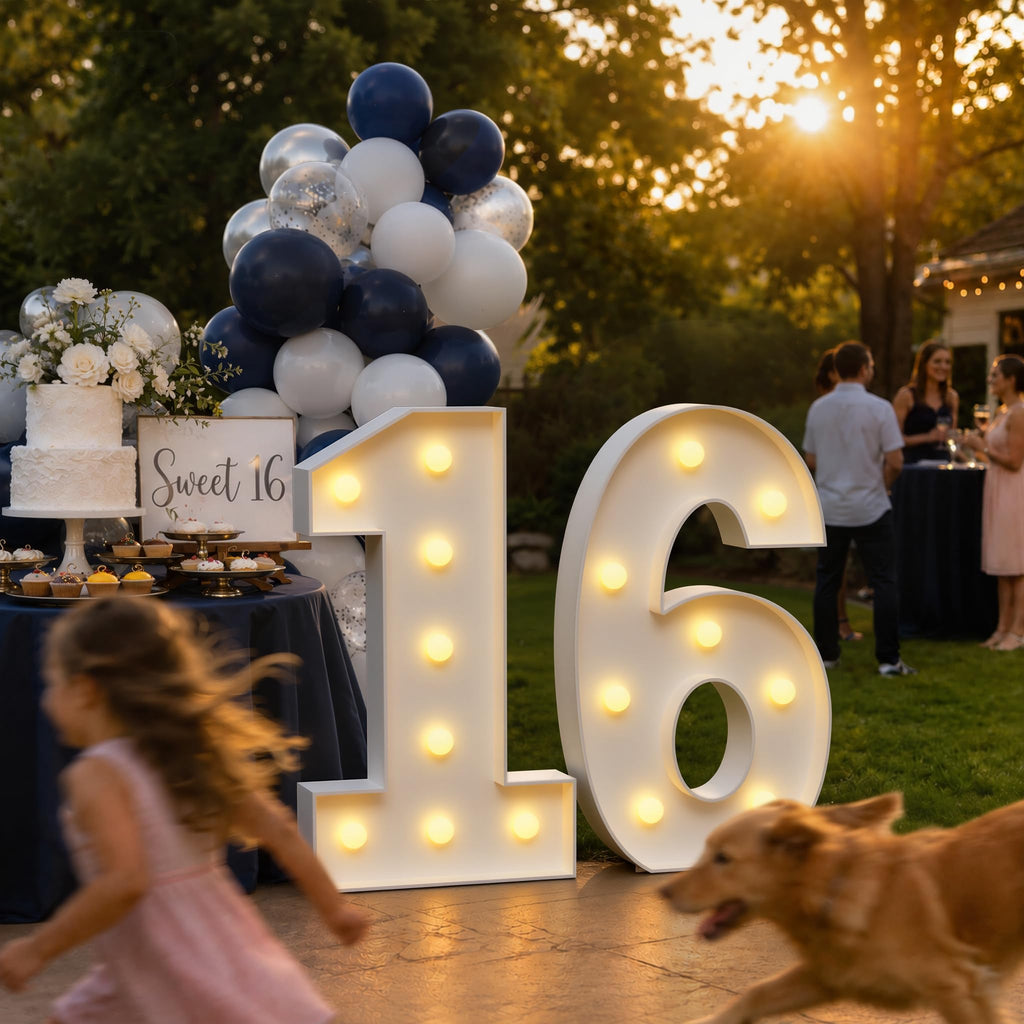 Imprsv Marquee Numbers 3FT Large Light Up Numbers 6 Birthday Decorations