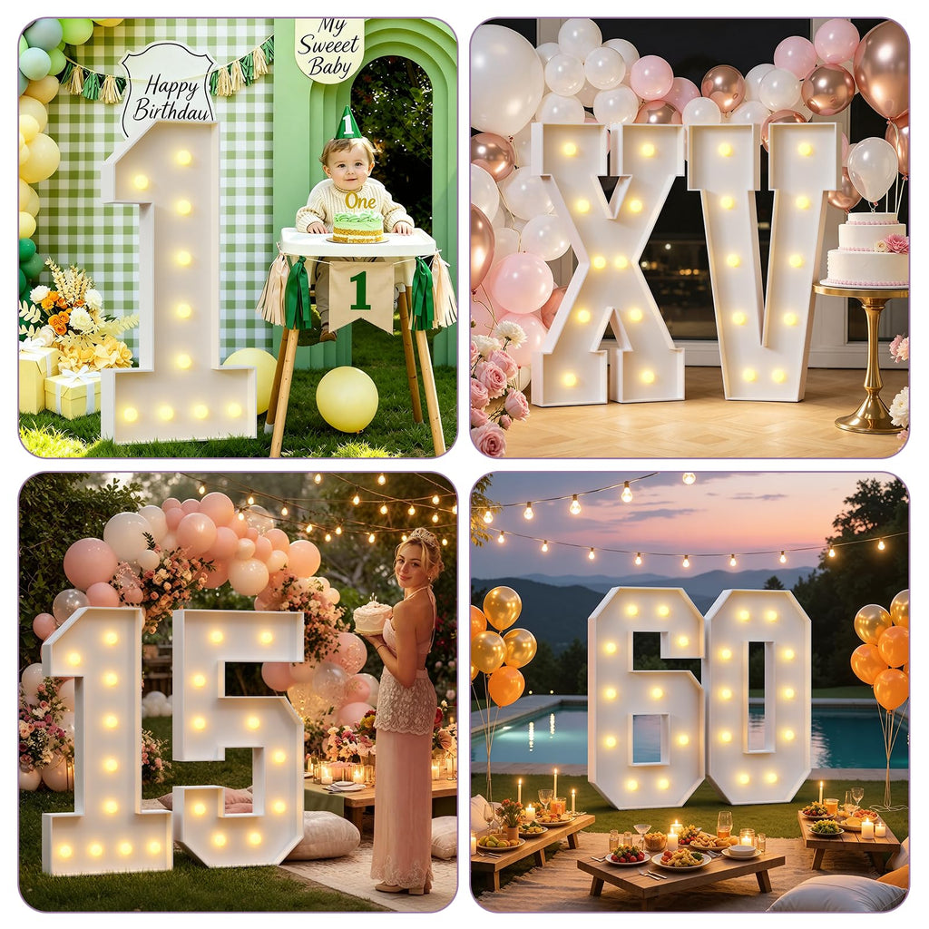 Marquee Numbers Large 20th-Birthday Decorations: 4ft Light Up Numbers 20