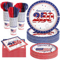 COSINIA 400 Pcs Party Plates Napkins Cups Forks Knives Spoons Set Disposable Tableware