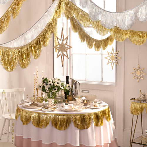 10FT Tinsel Fringe Party Banner Garland for Celebrations