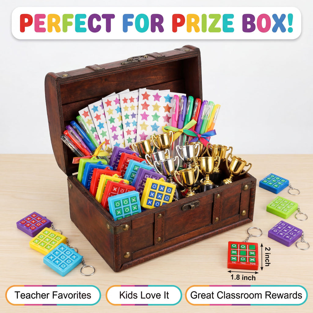 Hicarer Tic Tac Toe Game Keychain Party Favor for Kid 4-8 8-12
