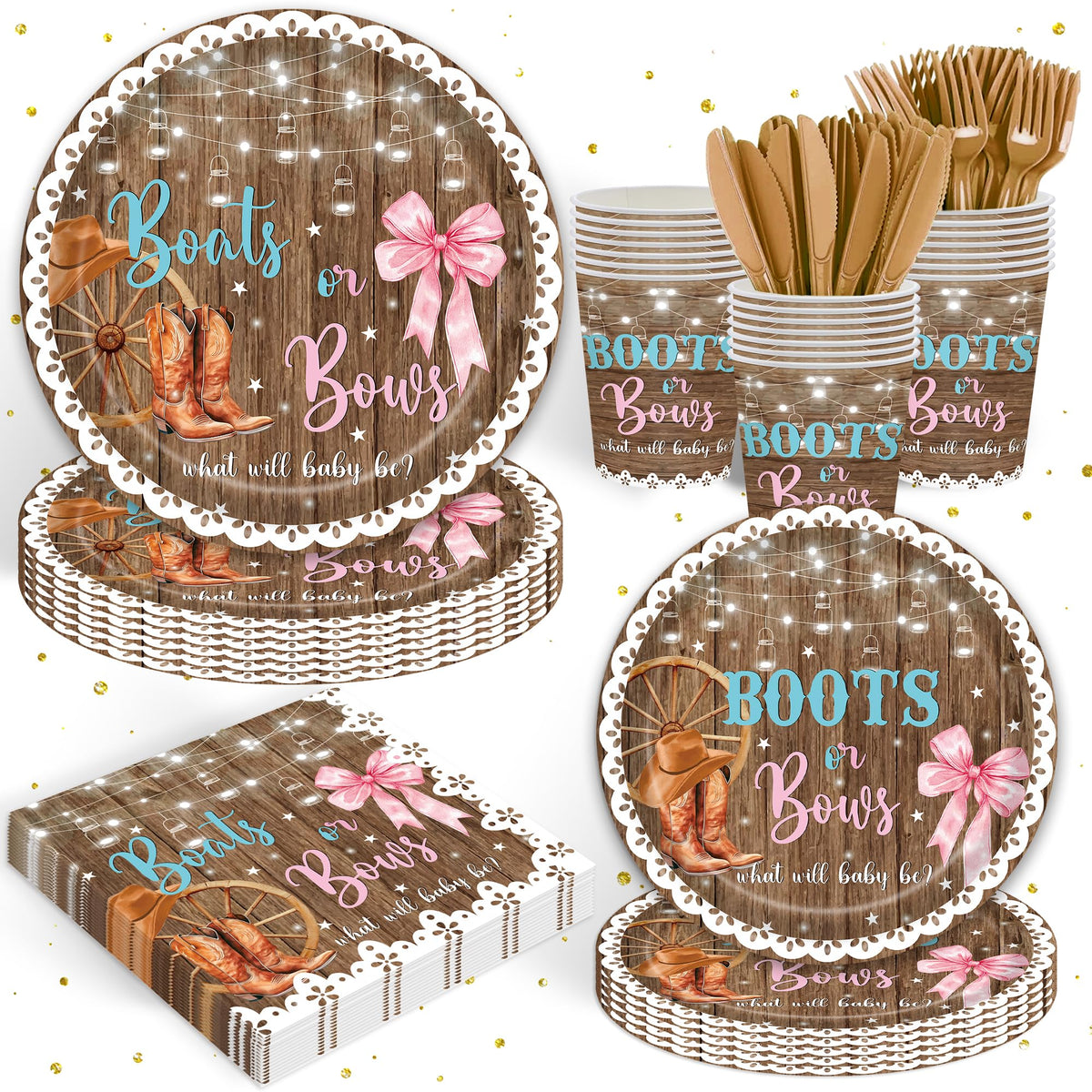 Gender Reveal Baby Shower Disposable Party Tableware Set