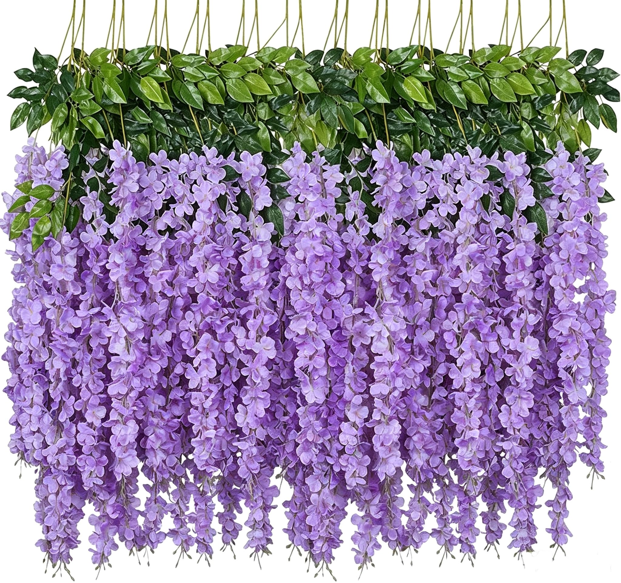 12-Piece Artificial Wisteria Hanging Garland for Wedding Decor
